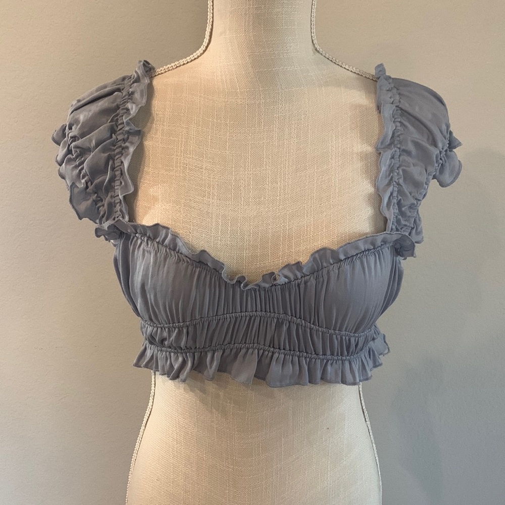 Free people intimately ruffled baby blue bralette